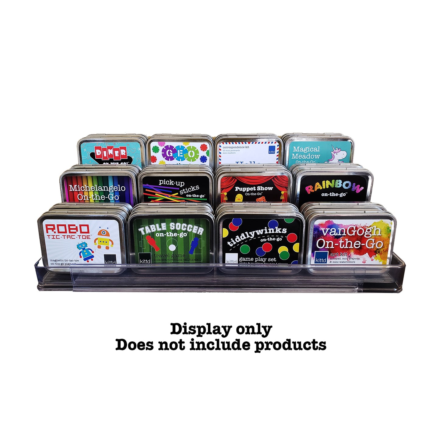 Display - Expandable Display - Holds 18-42 kittd On-the-Go Travel Toys - Display only, no product